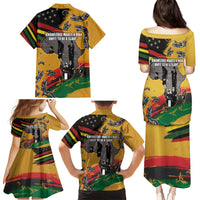 Juneteenth Freedom Day Family Matching Puletasi and Hawaiian Shirt 1968 Black Power Salute Broken Chain - Wonder Print Shop
