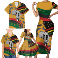 Juneteenth Freedom Day Family Matching Short Sleeve Bodycon Dress and Hawaiian Shirt 1968 Black Power Salute Broken Chain - Wonder Print Shop