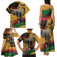 Juneteenth Freedom Day Family Matching Tank Maxi Dress and Hawaiian Shirt 1968 Black Power Salute Broken Chain - Wonder Print Shop
