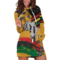 Juneteenth Freedom Day Hoodie Dress 1968 Black Power Salute Broken Chain - Wonder Print Shop