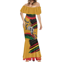 Juneteenth Freedom Day Mermaid Dress 1968 Black Power Salute Broken Chain - Wonder Print Shop
