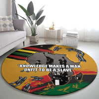 Juneteenth Freedom Day Round Carpet 1968 Olympics Black Power Salute Broken Chain