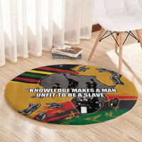 Juneteenth Freedom Day Round Carpet 1968 Olympics Black Power Salute Broken Chain