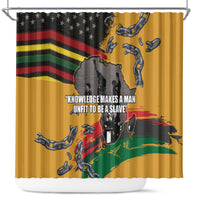 Juneteenth Freedom Day Shower Curtain 1968 Olympics Black Power Salute Broken Chain
