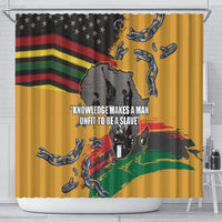Juneteenth Freedom Day Shower Curtain 1968 Olympics Black Power Salute Broken Chain