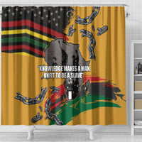Juneteenth Freedom Day Shower Curtain 1968 Olympics Black Power Salute Broken Chain