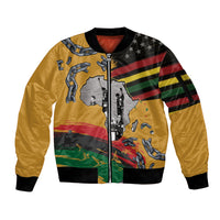 Juneteenth Freedom Day Sleeve Zip Bomber Jacket 1968 Black Power Salute Broken Chain - Wonder Print Shop
