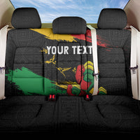Personalized Juneteenth Freedom Day Back Car Seat Cover Raised Fist Black Power and Africa Pattern - Wonder Print Shop