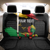 Personalized Juneteenth Freedom Day Back Car Seat Cover Raised Fist Black Power and Africa Pattern - Wonder Print Shop