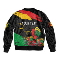 Personalized Juneteenth Freedom Day Bomber Jacket Raised Fist Black Power and Africa Pattern - Wonder Print Shop