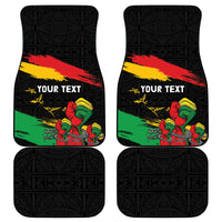 Personalized Juneteenth Freedom Day Car Mats Raised Fist Black Power and Africa Pattern - Wonder Print Shop