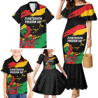 Personalized Juneteenth Freedom Day Family Matching Mermaid Dress and Hawaiian Shirt Raised Fist Black Power and Africa Pattern - Wonder Print Shop
