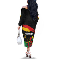 Personalized Juneteenth Freedom Day Family Matching Off The Shoulder Long Sleeve Dress and Hawaiian Shirt Raised Fist Black Power and Africa Pattern - Wonder Print Shop