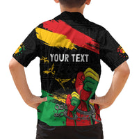 Personalized Juneteenth Freedom Day Family Matching Puletasi and Hawaiian Shirt Raised Fist Black Power and Africa Pattern - Wonder Print Shop