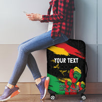 Personalized Juneteenth Freedom Day Luggage Cover Raised Fist Black Power and Africa Pattern - Wonder Print Shop