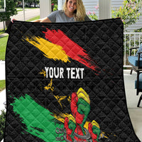 Personalized Juneteenth Freedom Day Quilt Raised Fist Black Power and Africa Pattern - Wonder Print Shop