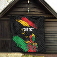 Personalized Juneteenth Freedom Day Quilt Raised Fist Black Power and Africa Pattern - Wonder Print Shop