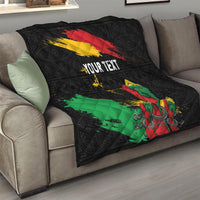 Personalized Juneteenth Freedom Day Quilt Raised Fist Black Power and Africa Pattern - Wonder Print Shop