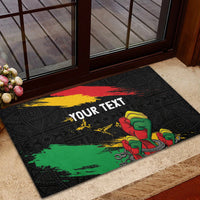 Personalized Juneteenth Freedom Day Rubber Doormat Raised Fist Black Power and Africa Pattern - Wonder Print Shop