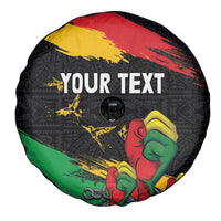 Personalized Juneteenth Freedom Day Spare Tire Cover Raised Fist Black Power and Africa Pattern - Wonder Print Shop