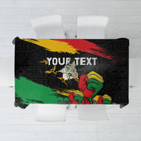 Personalized Juneteenth Freedom Day Tablecloth Raised Fist Black Power and Africa Pattern - Wonder Print Shop