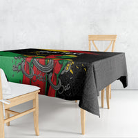 Personalized Juneteenth Freedom Day Tablecloth Raised Fist Black Power and Africa Pattern - Wonder Print Shop