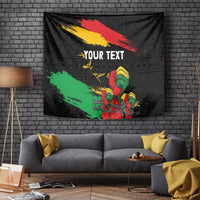 Personalized Juneteenth Freedom Day Tapestry Raised Fist Black Power and Africa Pattern - Wonder Print Shop