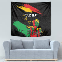 Personalized Juneteenth Freedom Day Tapestry Raised Fist Black Power and Africa Pattern - Wonder Print Shop