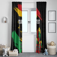 Personalized Juneteenth Freedom Day Window Curtain Raised Fist Black Power and Africa Pattern - Wonder Print Shop