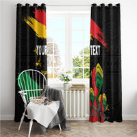 Personalized Juneteenth Freedom Day Window Curtain Raised Fist Black Power and Africa Pattern - Wonder Print Shop