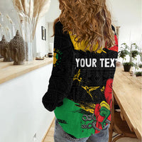 Personalized Juneteenth Freedom Day Women Casual Shirt Raised Fist Black Power and Africa Pattern - Wonder Print Shop