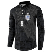 England National Football Custom Button Sweatshirt Lions Roar 2026 Glory Black