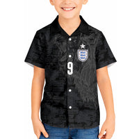 England National Football Custom Kid Hawaiian Shirt Lions Roar 2026 Glory Black