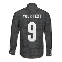 England National Football Custom Long Sleeve Button Shirt Lions Roar 2026 Glory Black