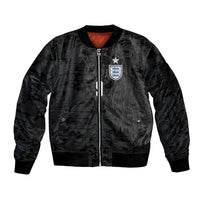 England National Football Custom Sleeve Zip Bomber Jacket Lions Roar 2026 Glory Black
