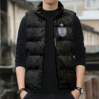 England National Football Custom Sleeveless Puffer Jacket Lions Roar 2026 Glory Black