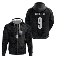 England National Football Custom Zip Hoodie Lions Roar 2026 Glory Black