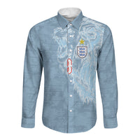 England National Football Custom Long Sleeve Button Shirt Lions Roar 2026 Glory
