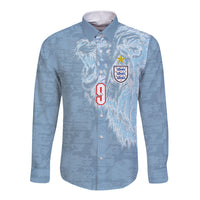 England National Football Custom Long Sleeve Button Shirt Lions Roar 2026 Glory