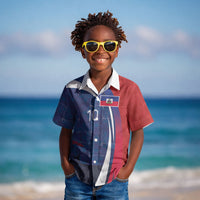 Haiti Football Custom Kid Hawaiian Shirt Abstract Graphic Style Patriotic
