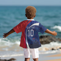 Haiti Football Custom Kid Hawaiian Shirt Abstract Graphic Style Patriotic