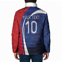 Haiti Football Custom Padded Jacket Abstract Graphic Style Patriotic