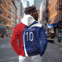 Haiti Football Custom Zip Hoodie Abstract Graphic Style Patriotic