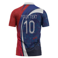 Haiti Football Custom Zipper Polo Shirt Abstract Graphic Style Patriotic
