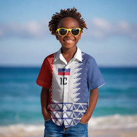 Haiti Football Custom Kid Hawaiian Shirt Tribal African Abstract Graphic