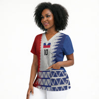 Haiti Football Custom Scrub Top Tribal African Abstract Graphic