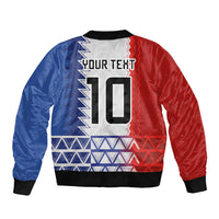 Haiti Football Custom Sleeve Zip Bomber Jacket Tribal African Abstract Graphic