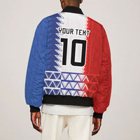 Haiti Football Custom Sleeve Zip Bomber Jacket Tribal African Abstract Graphic