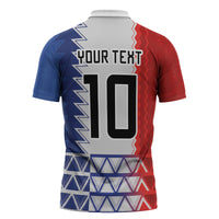 Haiti Football Custom Zipper Polo Shirt Tribal African Abstract Graphic