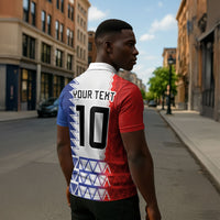 Haiti Football Custom Zipper Polo Shirt Tribal African Abstract Graphic